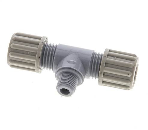 8x6mm & G1/8'' PA T-Shape T-Kompressionsverschraubung mit Außengewinde 10 bar [2 Stück]