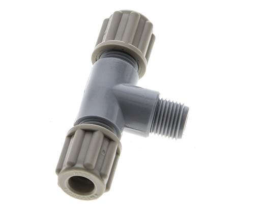 6x4mm & G1/8'' PA T-Shape T-Kompressionsfitting mit Außengewinde 10 bar [2 Stück]