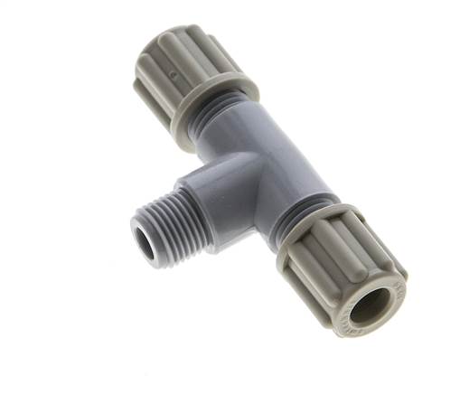6x4mm & G1/8'' PA T-Shape T-Kompressionsfitting mit Außengewinde 10 bar [2 Stück]