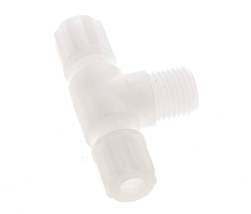 6x4mm & G1/4'' PVDF T-Shape T-Kompressionsfitting mit Außengewinde 10 bar