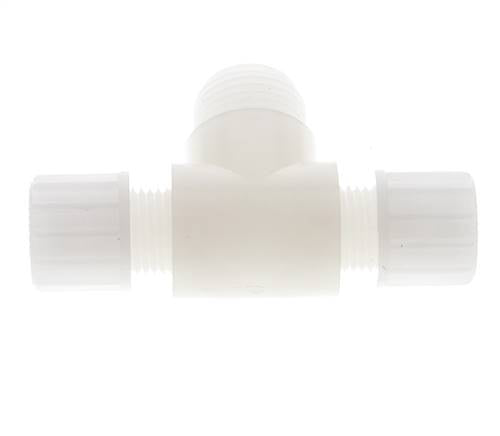 10x8mm & G1/2'' PVDF T-Shape T-Kompressionsfitting mit Außengewinde 10 bar