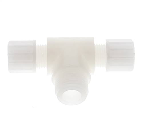 10x8mm & G1/2'' PVDF T-Shape T-Kompressionsfitting mit Außengewinde 10 bar