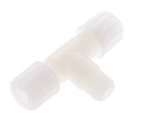 8x6mm & G1/4'' PVDF T-Shape T-Kompressionsfitting mit Außengewinde 10 bar
