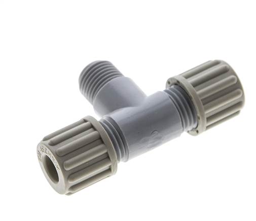8x6mm & G1/4'' PA T-Shape T-Kompressionsverschraubung mit Außengewinde 10 bar [2 Stück]