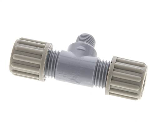 8x6mm & G1/8'' PA T-Shape T-Kompressionsverschraubung mit Außengewinde 10 bar [2 Stück]