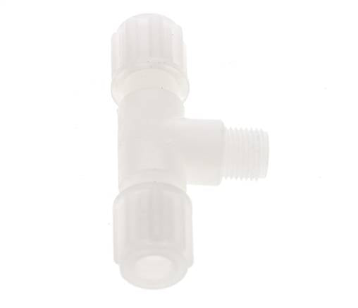 6x4mm & G1/8'' PVDF T-Shape T-Kompressionsfitting mit Außengewinde 10 bar