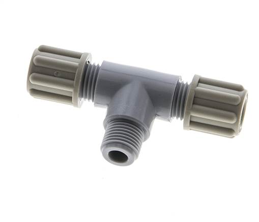 6x4mm & G1/8'' PA T-Shape T-Kompressionsfitting mit Außengewinde 10 bar [2 Stück]