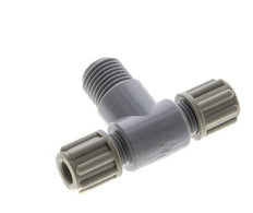 6x4mm & G1/4'' PA T-Shape T-Kompressionsfitting mit Außengewinde 10 bar [2 Stück]