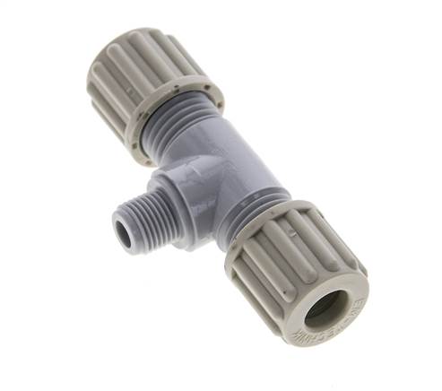 8x6mm & G1/8'' PA T-Shape T-Kompressionsverschraubung mit Außengewinde 10 bar [2 Stück]