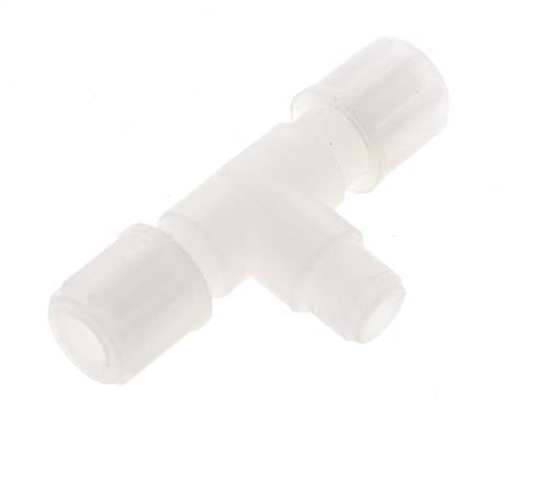 6x4mm & G1/8'' PVDF T-Shape T-Kompressionsfitting mit Außengewinde 10 bar