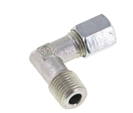 R 1/4'' Außengewinde x 6L Verzinkter Stahl 90 Grad Winkelverschraubung 315 Bar DIN 2353