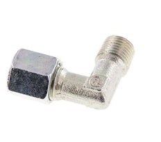R 1/4'' Außengewinde x 6S Verzinkter Stahl 90 Grad Winkelverschraubung 630 Bar DIN 2353