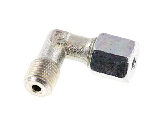 R 1/4'' Außengewinde x 6S Verzinkter Stahl 90 Grad Winkelverschraubung 630 Bar DIN 2353