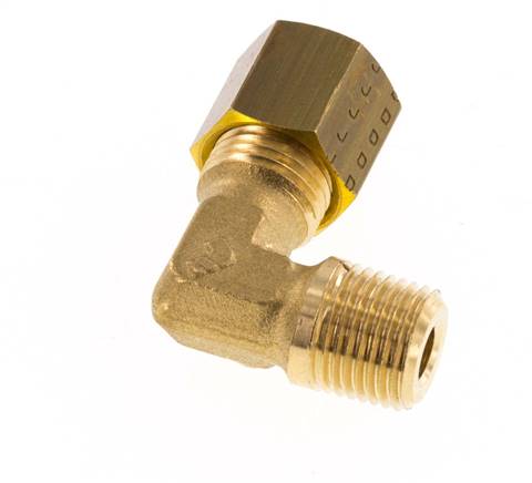 R 1/8'' Außengewinde x 5 mm Messing 90-Grad-Kompressionsverschraubung 150 bar DIN EN 1254-2