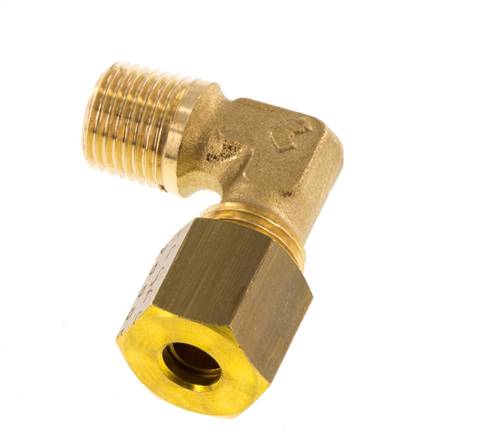 R 1/8'' Außengewinde x 5 mm Messing 90-Grad-Kompressionsverschraubung 150 bar DIN EN 1254-2