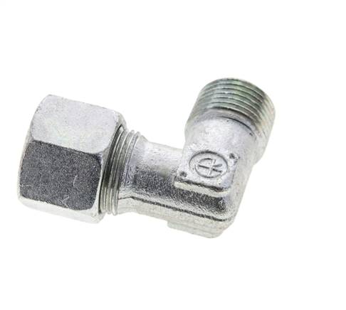 1/2'' NPT Außengewinde x 14S Verzinkter Stahl 90 Grad Winkel Schneidring 630 Bar DIN 2353