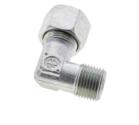 1/2'' NPT Außengewinde x 14S Verzinkter Stahl 90 Grad Winkel Schneidring 630 Bar DIN 2353