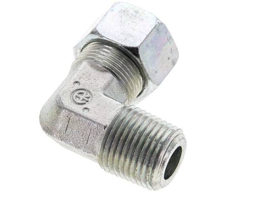 1/2'' NPT Außengewinde x 15L Verzinktes Stahl 90 Grad Winkelstück Schneidring 315 Bar DIN 2353