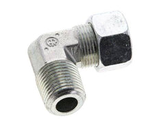 1/2'' NPT Außengewinde x 15L Verzinktes Stahl 90 Grad Winkelstück Schneidring 315 Bar DIN 2353