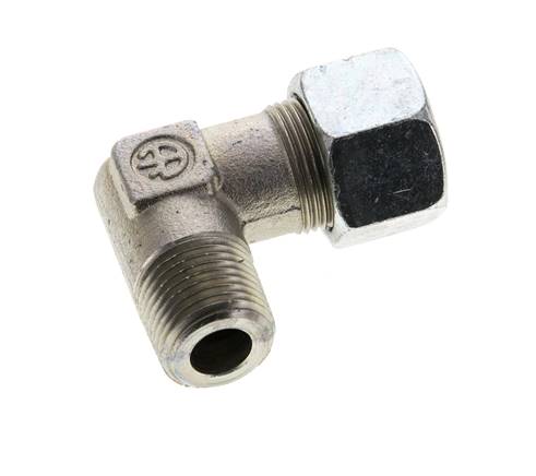 1/2'' NPT Außengewinde x 16S Verzinkter Stahl 90 Grad Winkel Schneidring 400 Bar DIN 2353