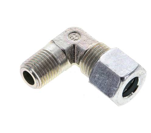 1/4'' NPT Außengewinde x 10L Verzinkter Stahl 90 Grad Winkel Schneidring 315 Bar DIN 2353