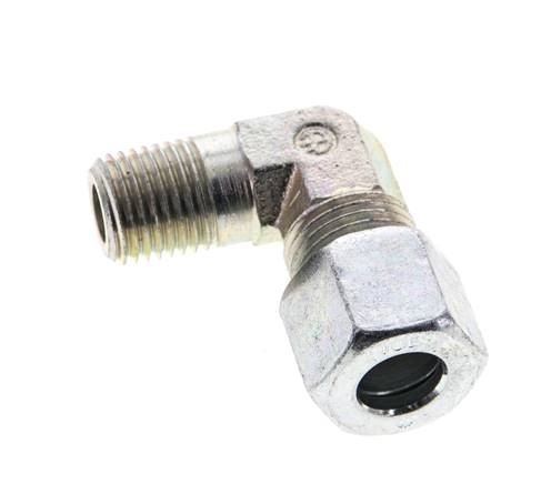 1/4'' NPT Außengewinde x 10L Verzinkter Stahl 90 Grad Winkel Schneidring 315 Bar DIN 2353