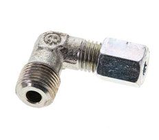 1/8'' NPT Außengewinde x 4LL Verzinkter Stahl 90 Grad Winkel Schneidring 100 Bar DIN 2353