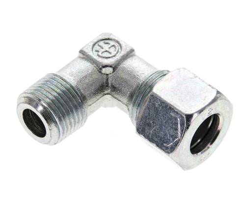 3/8'' NPT Außengewinde x 12L Verzinkter Stahl 90 Grad Winkel Schneidring 315 Bar DIN 2353