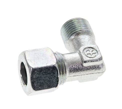 3/8'' NPT Außengewinde x 12L Verzinkter Stahl 90 Grad Winkel Schneidring 315 Bar DIN 2353