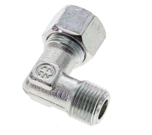 3/8'' NPT Außengewinde x 12L Verzinkter Stahl 90 Grad Winkel Schneidring 315 Bar DIN 2353