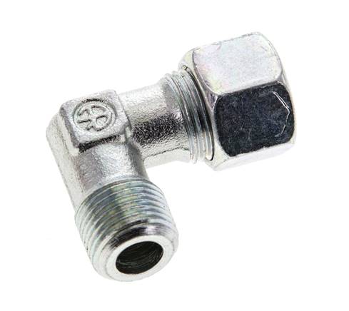 3/8'' NPT Außengewinde x 12L Verzinkter Stahl 90 Grad Winkel Schneidring 315 Bar DIN 2353