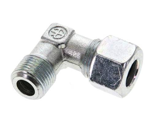 3/8'' NPT Außengewinde x 12L Verzinkter Stahl 90 Grad Winkel Schneidring 315 Bar DIN 2353