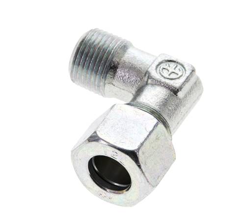 3/8'' NPT Außengewinde x 12L Verzinkter Stahl 90 Grad Winkel Schneidring 315 Bar DIN 2353