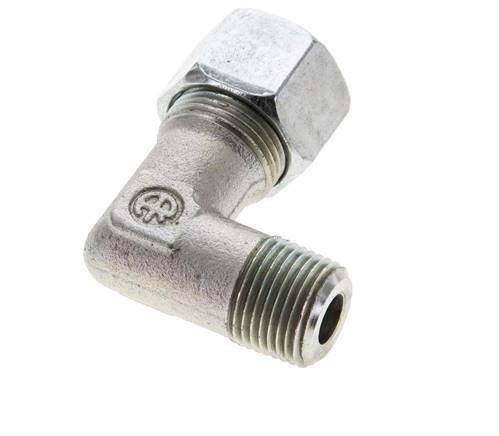 3/8'' NPT Außengewinde x 12S Verzinkter Stahl 90 Grad Winkel Schneidring 630 Bar DIN 2353