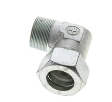 1 1/2'' NPT Außengewinde x 38S Verzinkter Stahl 90 Grad Winkel Schneidring 315 Bar DIN 2353