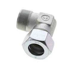 1 1/4'' NPT Außengewinde x 30S Verzinkter Stahl 90 Grad Winkel Schneidring 400 Bar DIN 2353