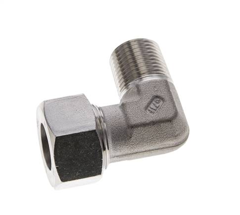 1/2'' NPT Außengewinde x 18L Edelstahl 90 Grad Ellenbogen Schneidring 315 Bar DIN 2353