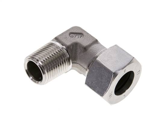 1/2'' NPT Außengewinde x 18L Edelstahl 90 Grad Ellenbogen Schneidring 315 Bar DIN 2353