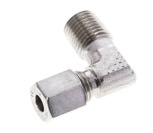 1/4'' NPT Außengewinde x 6L Edelstahl 90 Grad Ellenbogen Schneidring 315 Bar DIN 2353