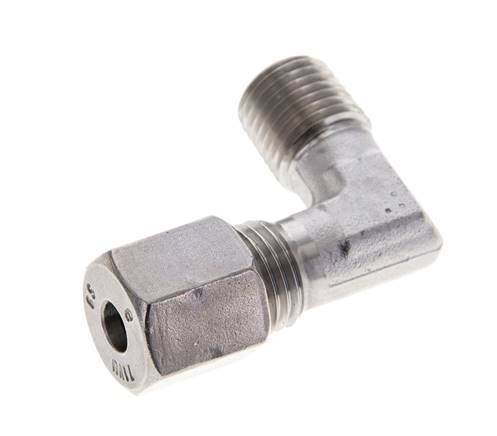 1/4'' NPT Außengewinde x 6S Edelstahl 90 Grad Winkel Schneidring 630 Bar DIN 2353