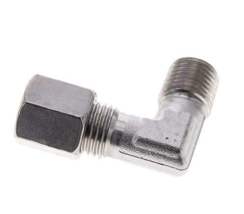 1/4'' NPT Außengewinde x 6S Edelstahl 90 Grad Winkel Schneidring 630 Bar DIN 2353