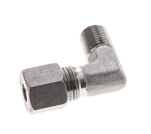 1/4'' NPT Außengewinde x 8S Edelstahl 90 Grad Winkel Schneidring 630 Bar DIN 2353