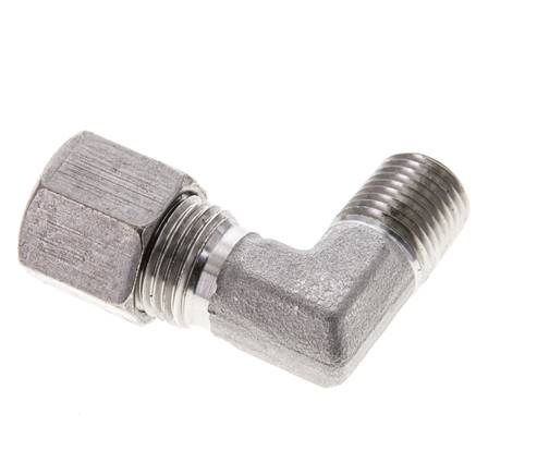 1/4'' NPT Außengewinde x 8S Edelstahl 90 Grad Winkel Schneidring 630 Bar DIN 2353