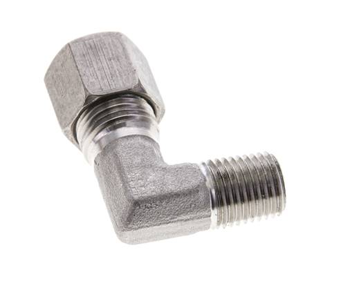 1/4'' NPT Außengewinde x 8S Edelstahl 90 Grad Winkel Schneidring 630 Bar DIN 2353