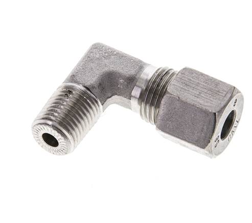 1/4'' NPT Außengewinde x 8S Edelstahl 90 Grad Winkel Schneidring 630 Bar DIN 2353