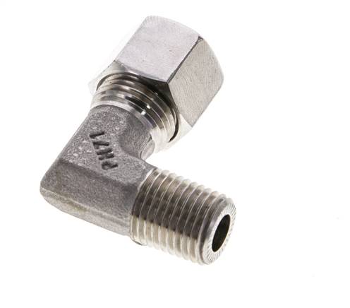 1/4'' NPT Außengewinde x 10L Edelstahl 90 Grad Ellenbogen Schneidring 315 Bar DIN 2353