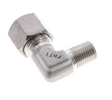 1/4'' NPT Außengewinde x 10S Edelstahl 90 Grad Ellenbogen Schneidring 630 Bar DIN 2353