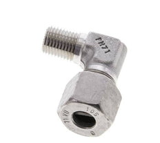 1/4'' NPT Außengewinde x 10S Edelstahl 90 Grad Ellenbogen Schneidring 630 Bar DIN 2353