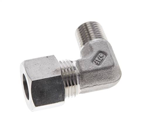 1/4'' NPT Außengewinde x 12L Edelstahl 90 Grad Ellenbogen Schneidring 315 Bar DIN 2353