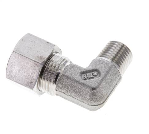 1/4'' NPT Außengewinde x 12L Edelstahl 90 Grad Ellenbogen Schneidring 315 Bar DIN 2353